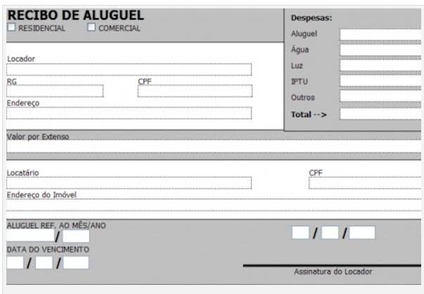 Recibo De Aluguel Modelo De Recibo De Aluguel Em Excel