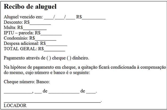 Recibo De Aluguel Comercial Modelo Online Doc Simples 4817