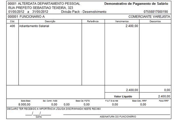 Modelo De Ficha De Pagamento 8241