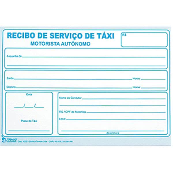 Recibo De Táxi Modelos Diversos 8036